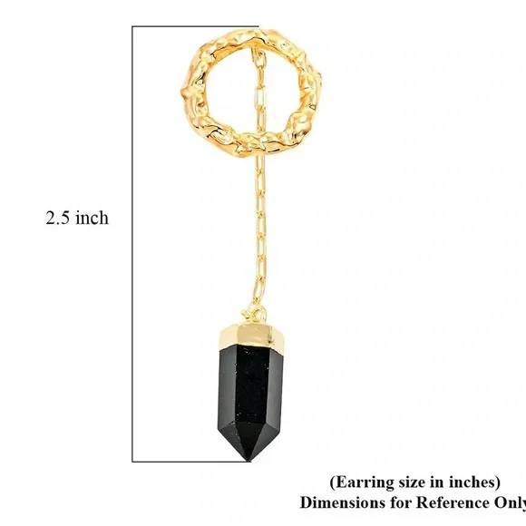 Colors of Brazil Obsidian Earrings in Goldtone 17.00 ctw - Picture 5 of 5